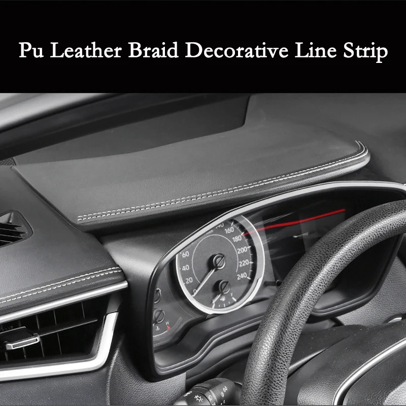 PU leather Car Style Mouldings Trim Universal DIY Flexible Interior Strips  Car Decoration Braid Strip Dashboard Sticker