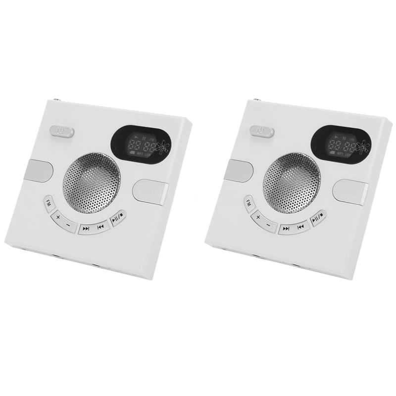 

2X Wall Speaker Fm Radio With Time Display Headphone Jack Support Aux Audio TF Card USB Disk Mp3 Player USB Charge