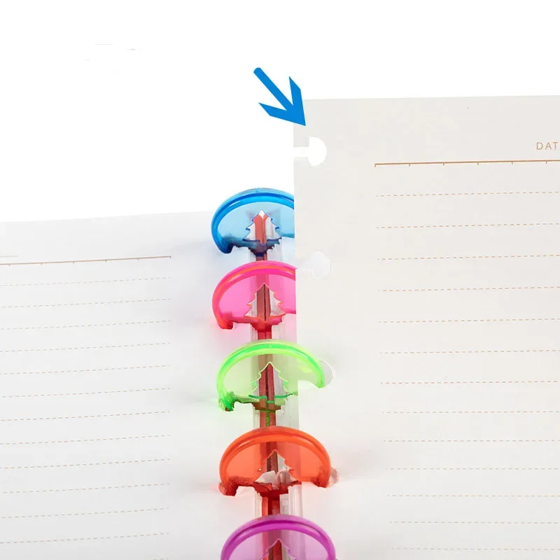 24MM100PCS new Christmas tree transparent mushroom hole notebook loose-leaf buckle plastic buckle ring