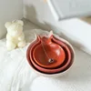 Creative Ceramic Pomegranate Plate, Elegant Brick-red Decorative Plates For Jewelry, Chocolate and Candy Dish, Fruit Platter 3