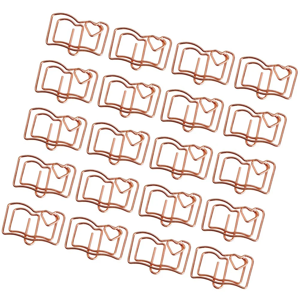 Mini Envelopes Shaped Paper Clip Book Clips Photo Golden Stainless Steel 20 Pcs,paper clips,book clips,mini bookmark