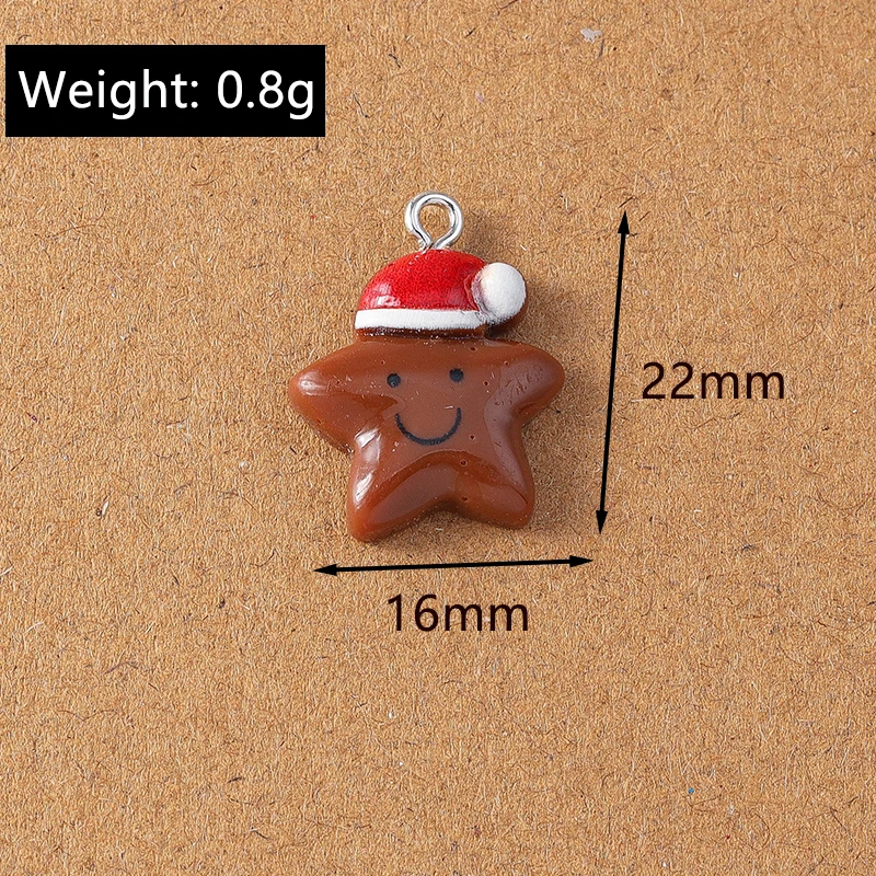 10 stücke niedlichen Harz Weihnachten Charme Santa Claus Elch Schneemann Anhänger für Schmuck Herstellung Halskette Ohrringe DIY Armband Zubehör – Detail 3