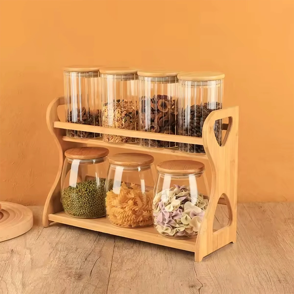 Bamboo Spice Rack for Kitchen Counter - Bathroom Cosmetic Organisation - Multifunctional Home Storage (Seasoning Jars Not Includ - AliExpress 15
