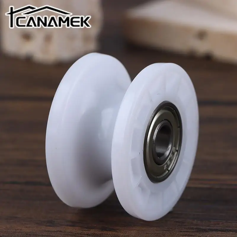 1 Pz Puleggia Meccanica Ruota Scanalata 608Zz Doppio Cuscinetto Puleggia Rotante Ruota Ruota Rotonda Rullo 8*42*24Mm
