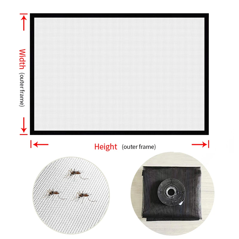 Window screen curtain window screen mesh fly mosquito window net mosquito window net anti mosquito window screen mosquito net curtain mosquito net mosquito net mesh Self-adhesive reusable mosquito nets for windows anti-mosquito window screens tulle summer washable mesh Customizable size