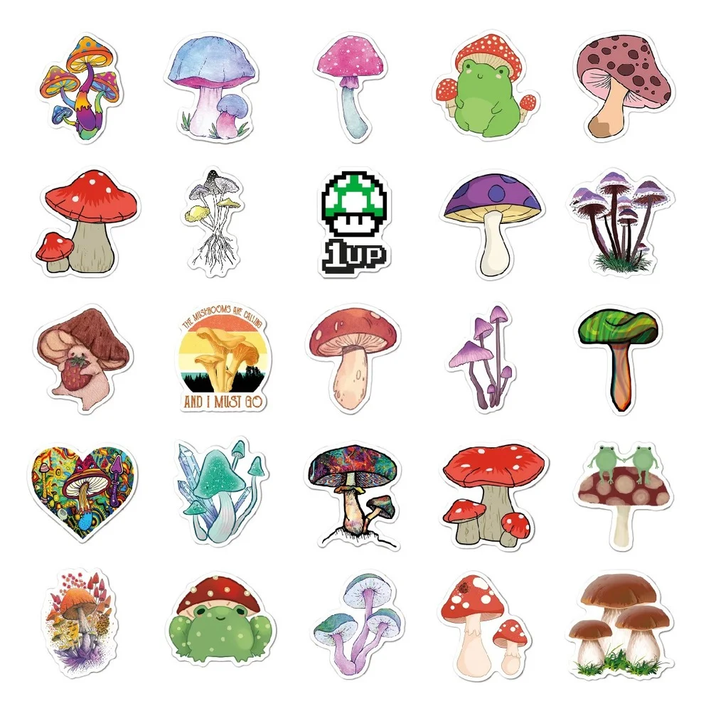 50pcs Mignon Champignon Étanche Doodle Autocollant DIY - Temu France