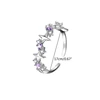 4XBF Set of 2 Purple  Adjustable Open Rings Engagement Rings Y2K Adjustable Rings Alloy Material Aesthetic Jewelry 6