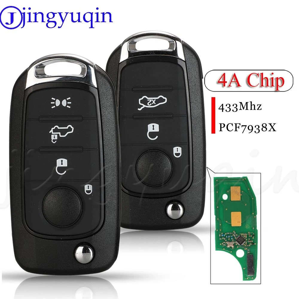 

Jingyuqin 3/4 кнопочные фонарики PCF7938 433 МГц 4A чип для Fiat 500X Egea Tipo Nuovo greie