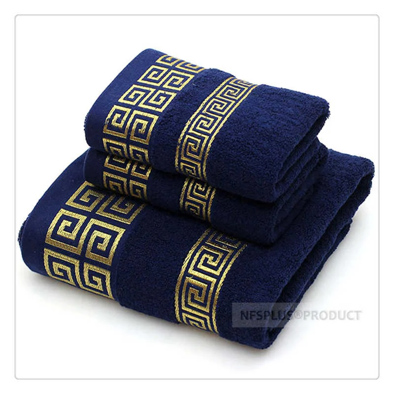 Description Picture 2 of item3 Pack Bathroom Towels Set 100% Cotton Bath Towel For Adults Terry Towels Face Hand Washcloths For Travel Beach Sports Gym Swim