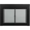 Fireplace Glass Door Clear Black Cabinet Standard Mesh Small 30-37" x 22.5-29.5" with 5" Handles and Alloy Steel Material Alpine 1