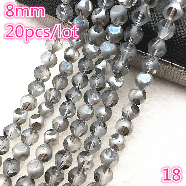 20pcs 8mm Austria Crystal Earrings Choker Bead Glass Bead Spacer Bead For Jewelry Making Necklace