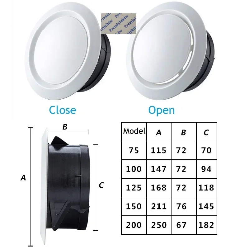 3" 4&ldquo; 5&rdquo; 6&rdquo; 8&rdquo; White ABS Plastic Round Air Vent Grill Cover Diffuser Ventilation Ducting Hose Louver Wall Ceiling Mounted air vent grille ventilation grille air vent cover ducting ventilation cover
