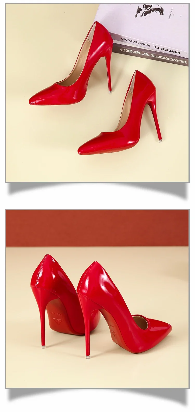 Scarpe da donna Tacchi alti rossi Décolleté sexy a punta