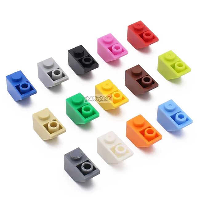 Marumine 2x1 Inverted Slope Brick 3665 MOC Building Blocs Parts 60PCS City Roof Accessories Parts Compatible DIY Constuction Toy 2
