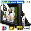 8FT 10FT  Inflatable Blow Up TV And Movie  Projector Screen Supports Front and Rear Projection for  Backyard Movie Family Party 1