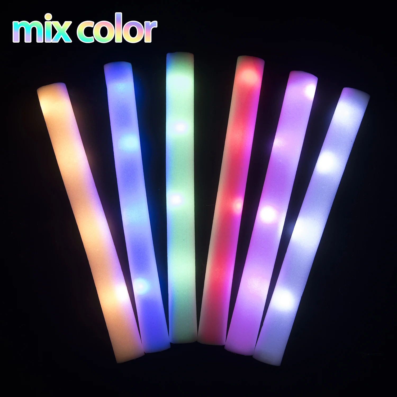 5/10/20/30pcs Colorful LED Foam Sticks Light Up Sticks Cheer Tube Glow In  the