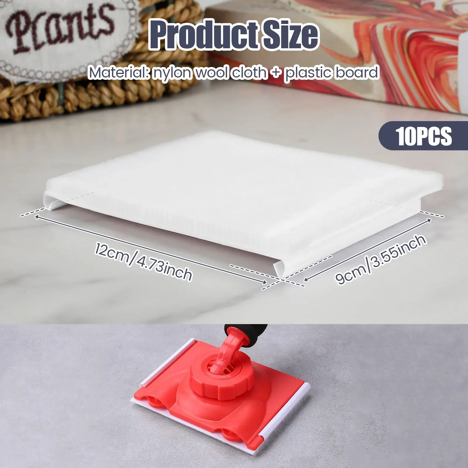 10Pcs Paint Edger Replacement Pads Nylon Dense Bristles Corner Painter Pads Resilient Trim Painting Tool Pads for Walls Ceilings