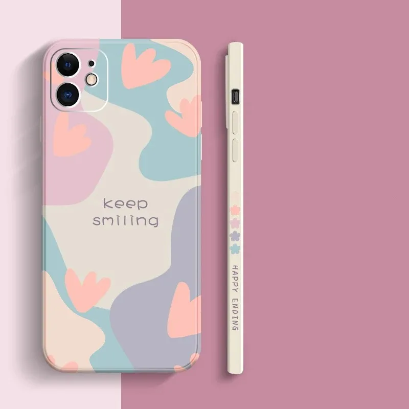 Cartoon Flower Shockproof Silicone Phone Case - Matte Soft Cover