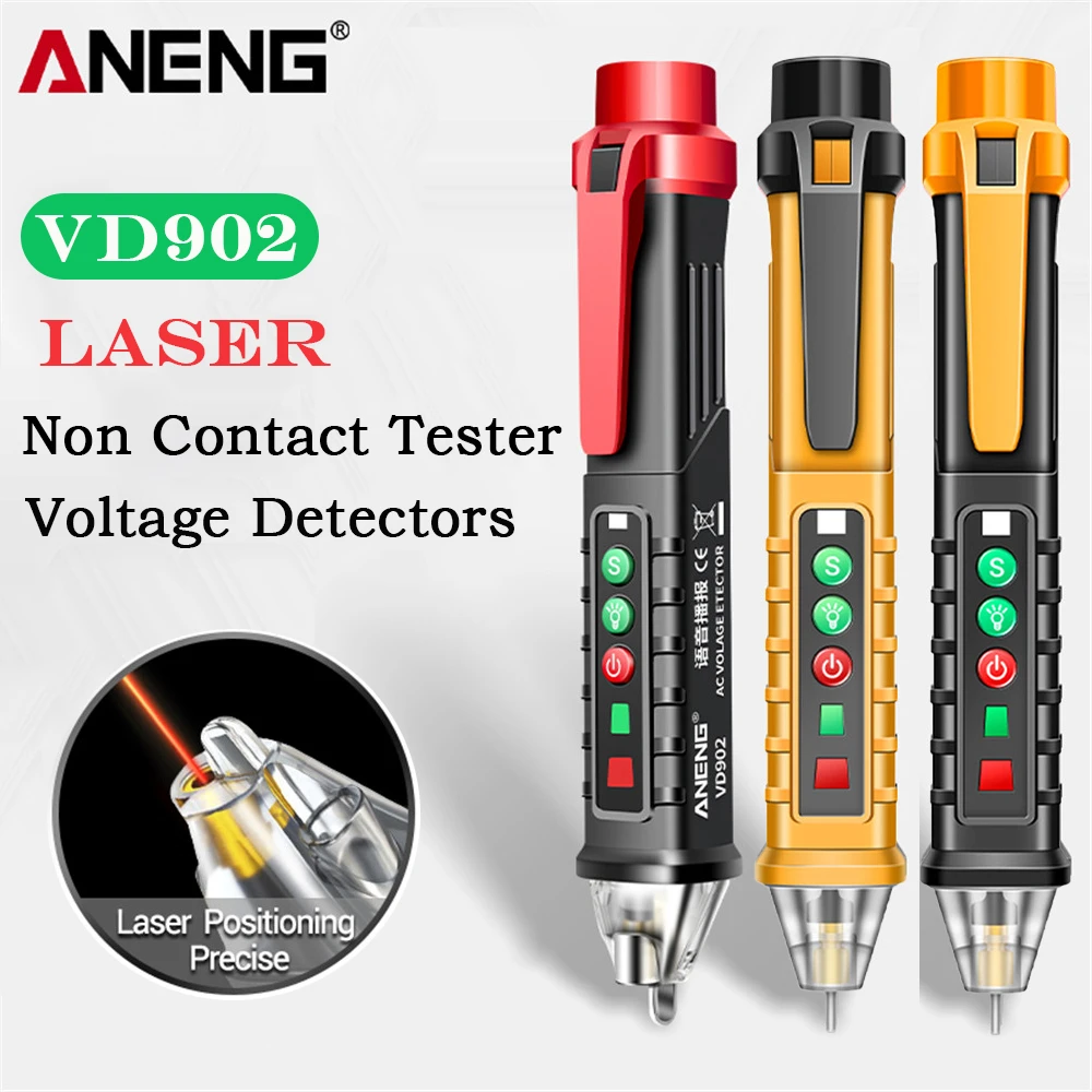 ANENG VD902 AC Voltage Detectors Smart Non-Contact Tester Pen Meter 12-1000V Electric Sensor Test Pencil Infrared Laser magnetic tape measure