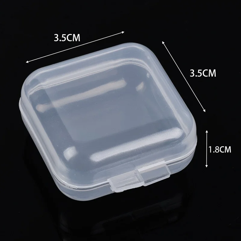 20/1Pcs Mini Plastic Box Square Transparent Storage Box for Jewelry Earrings Ring Organizer Box Household Groceries Container 6