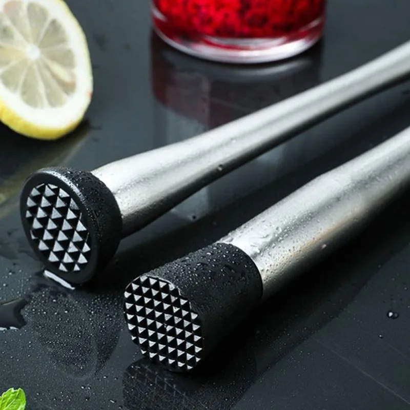 Bar Tools Stainless Steel Wine Mixing Stick Cocktail Muddler Shaker Crushing Hammer Drink Fruit Muddler Crushed Ice Kitchen Bar Tool