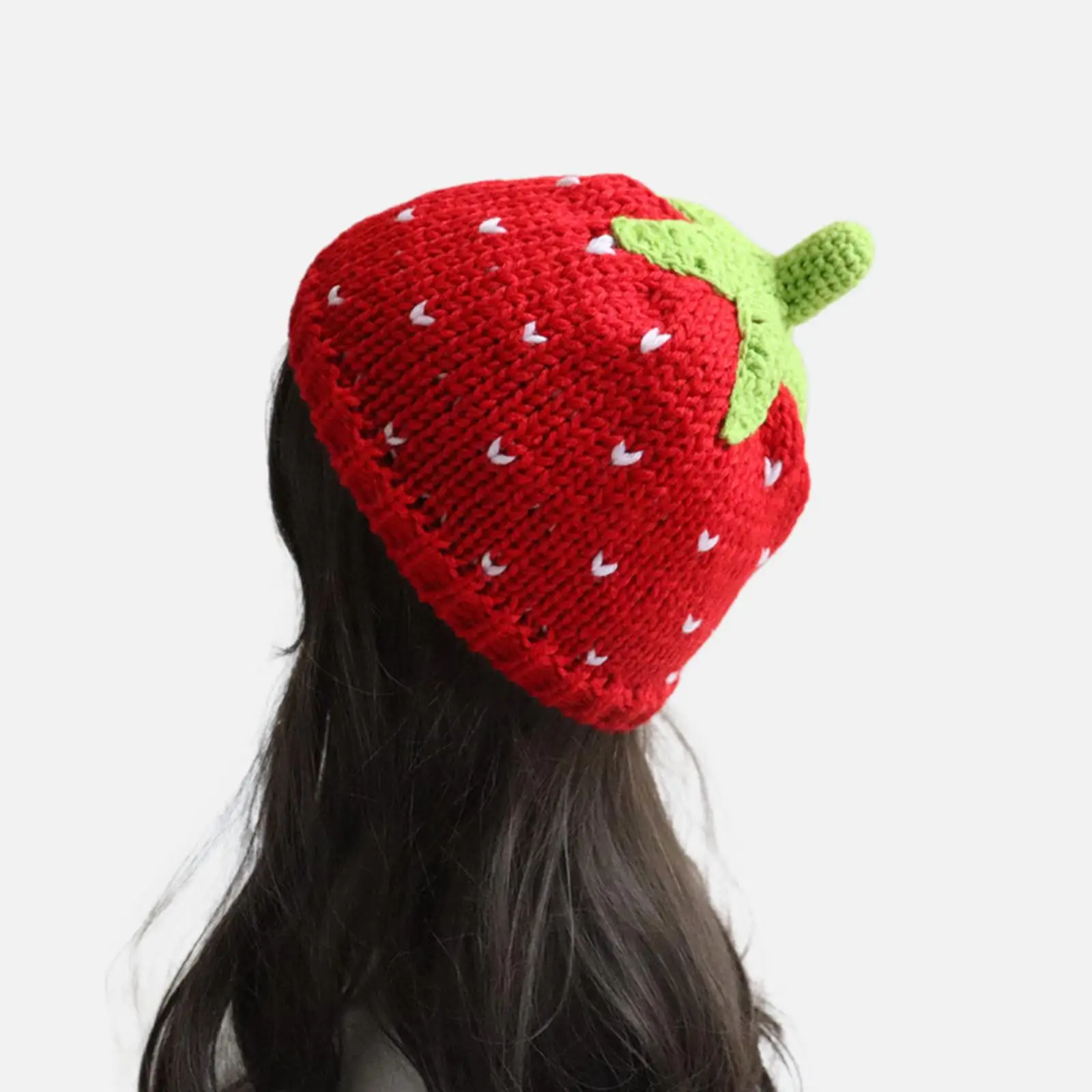 strawberry westernニット帽Knit Beret Beanie Strawberry Hat Cold Weather Hat Women Decorative Adult Handmade