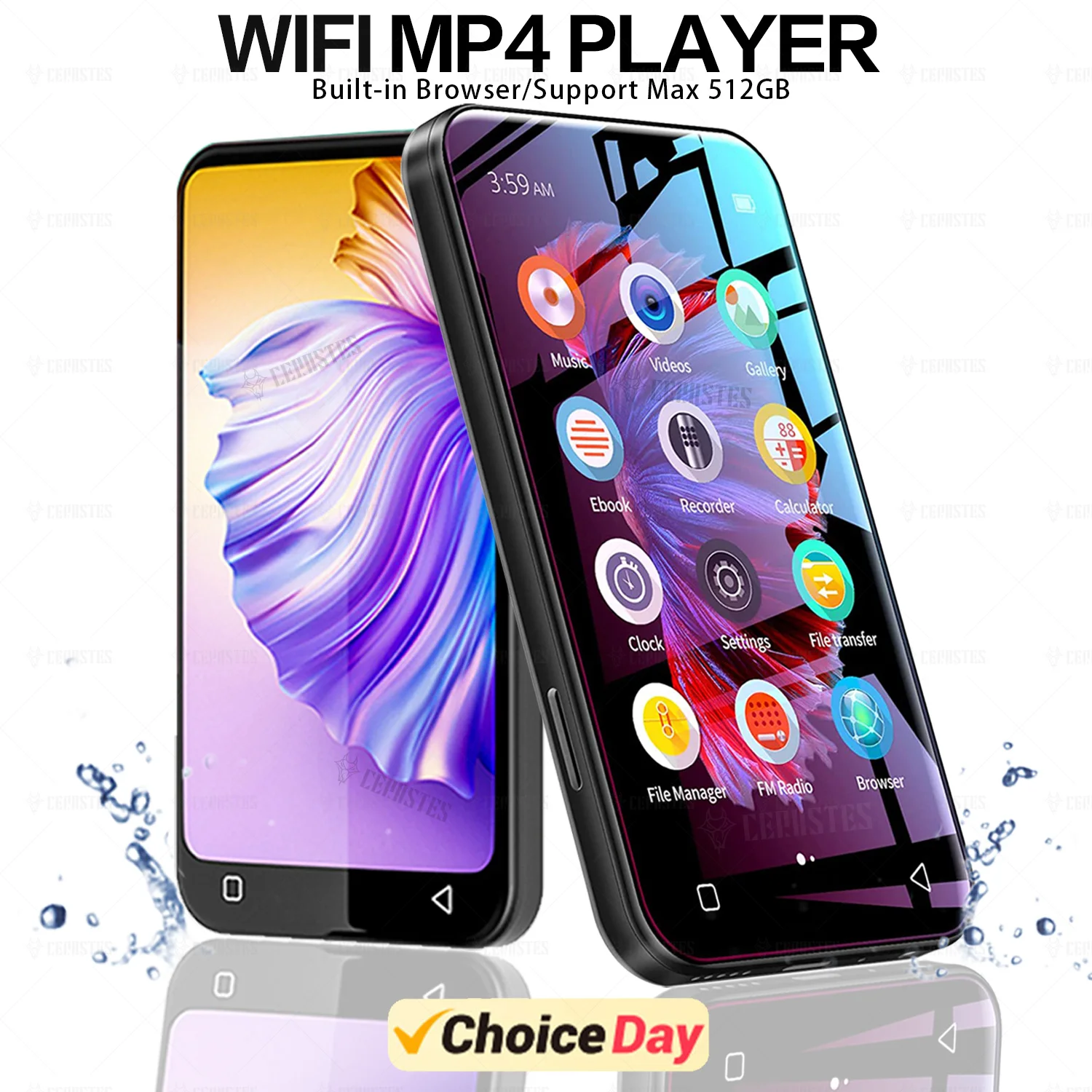 MP4 Player Bluetooth Portable WiFi HiFi Sound Music 4.0 Full Touch Screen FM/Recorder/Browser Support Max 512GB