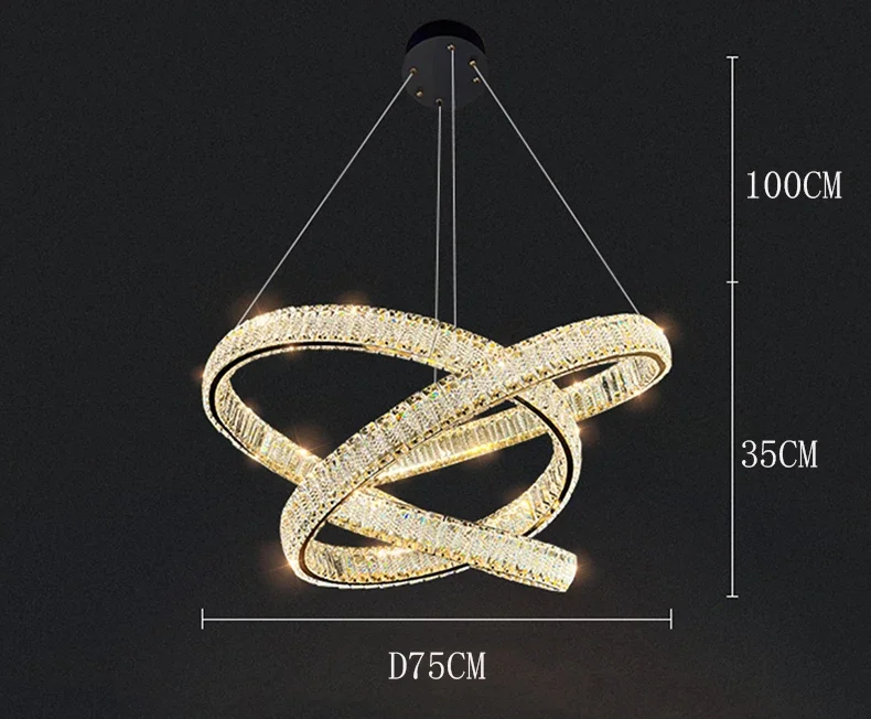 Description Picture 4 of itemContemporary Originality Pendant Lamps Simple Metallic Luster Light Luxury Crystal Chandelier Restaurant Villa Foyer Art Decor