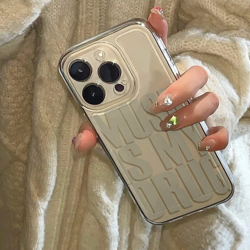 Music Is My Drugs Phone Case - Artistic Soundwave Design