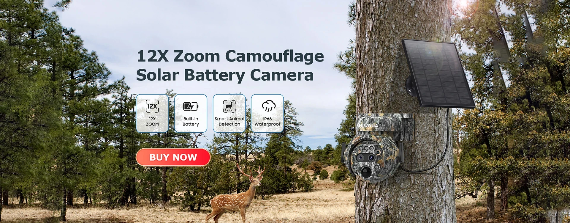 Solarna 4G sigurnosna kamera postavljena u šumskim stablima