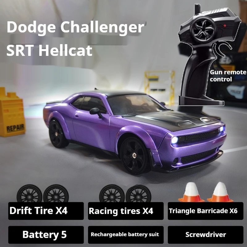 Professional RC remote control car four-wheel drive high-speed drift racing car dedicated charging racing car Dodge Hellcat 6