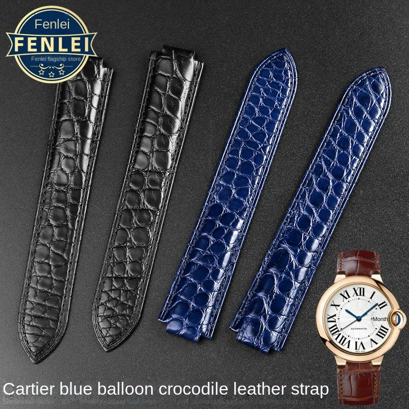 Crocodile Leather Watch Strap for Cartier Blue Balloon WSBB0025