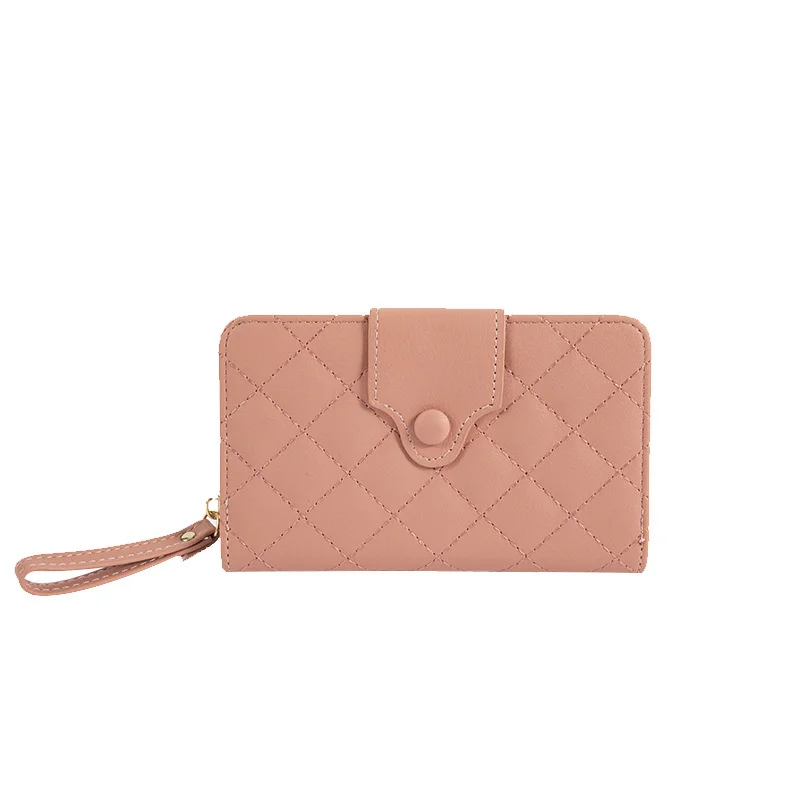 Wallet women's long 2022 new Korean Lingge zero wallet multi card buckle wallet large capacity handbag women