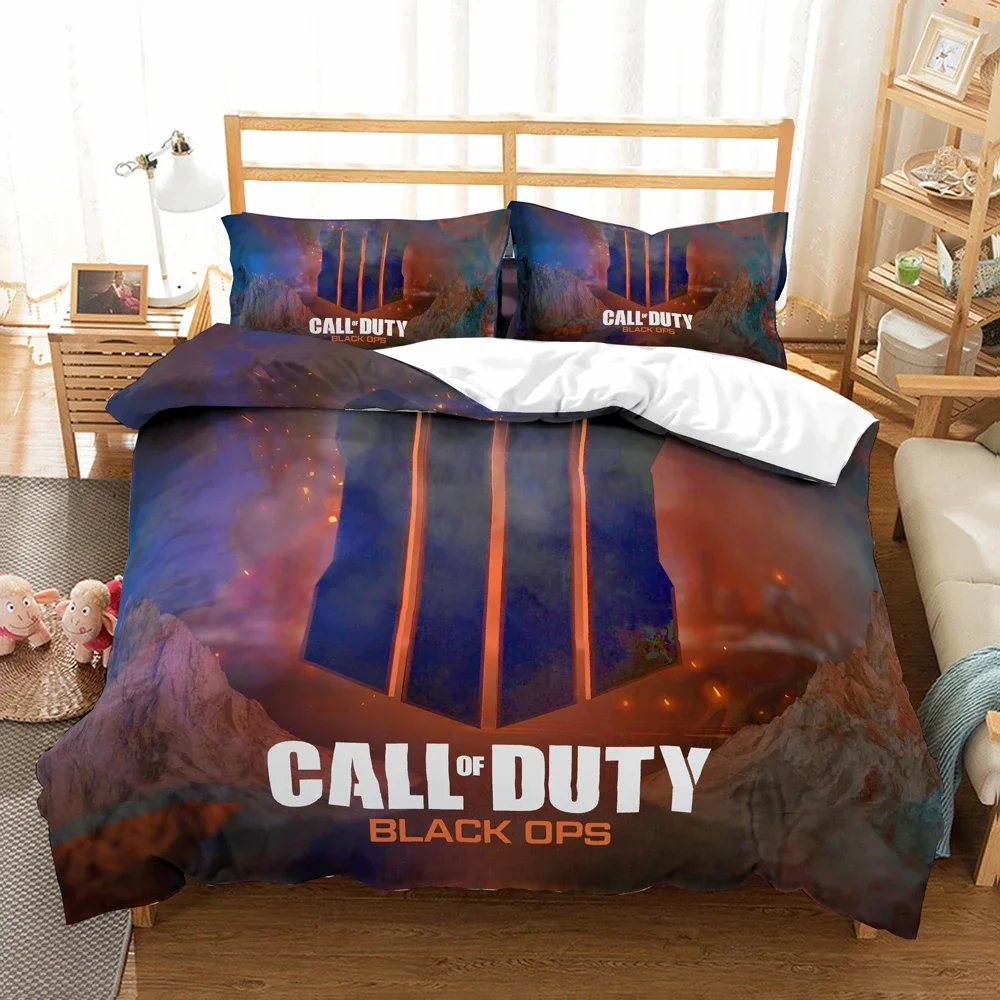Call of duty WW II bedding set Black Ops Duvet cover set Modern Warframe Comforter cover set US King Queen Size for Adults Linen