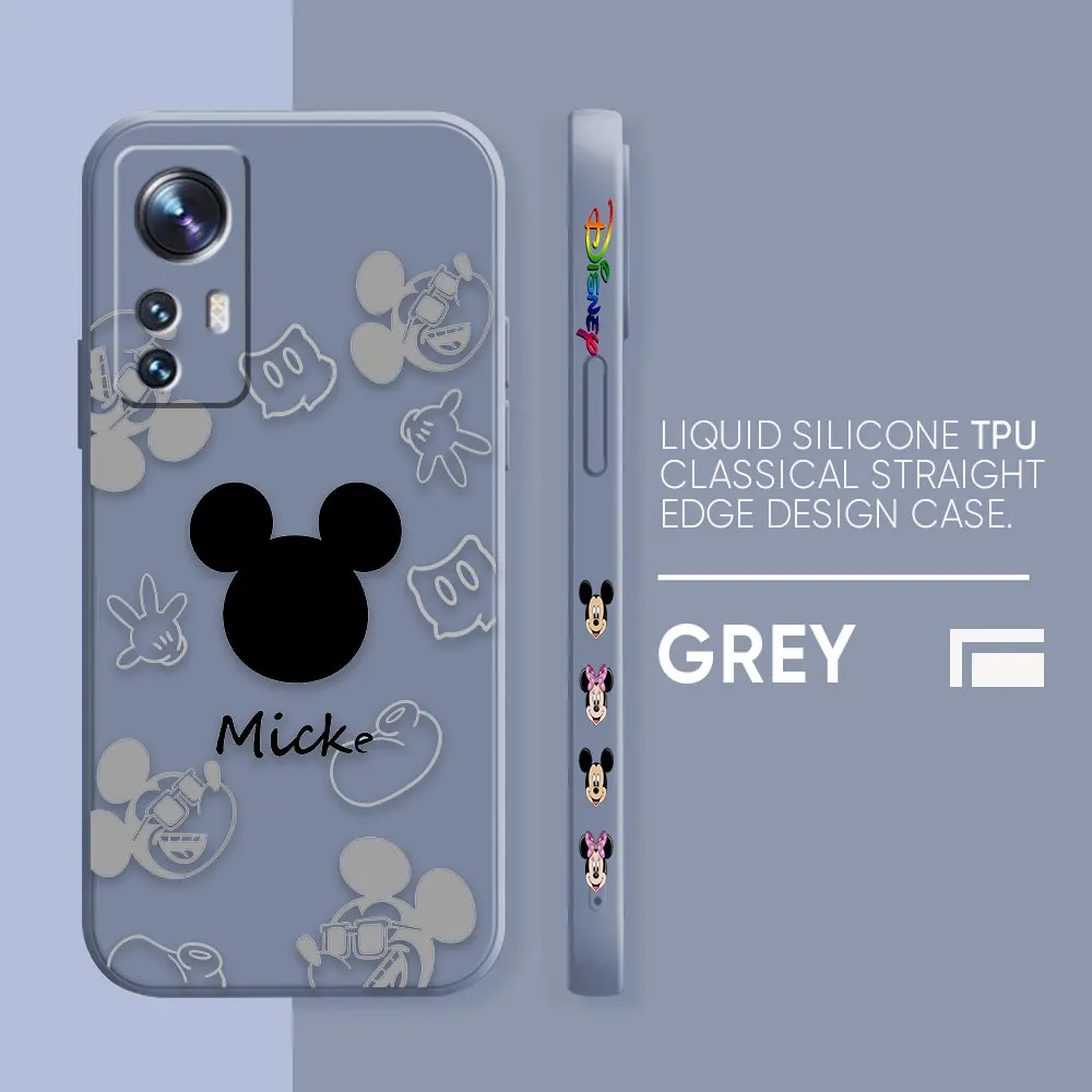 thumbnail image 1 of Case For Xiaomi 13 12 12S 11 11T 10 10S 9 9SE 8 Pro Ultra Lite Colour Simple Liquid Silicone Case Anime Cute Mickey Minnie Mouse, 1 of 5