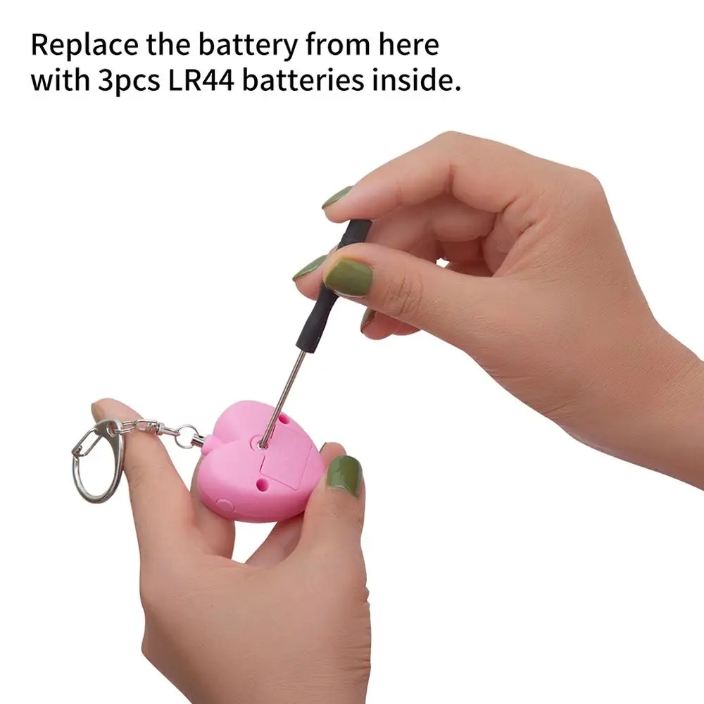 Heart-Shaped Personal Safety Alarm Keychain with High Decibel Emergency Alert