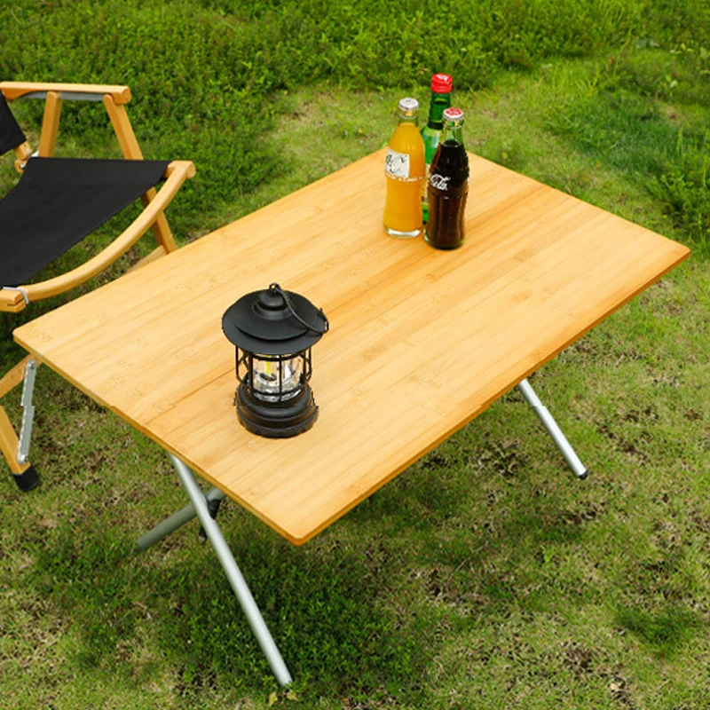 

Camping Table Portable Folding Bamboo Dining Table Outdoor Picnic Fishing Garden Aluminium Alloy Tourist Foldable Desk