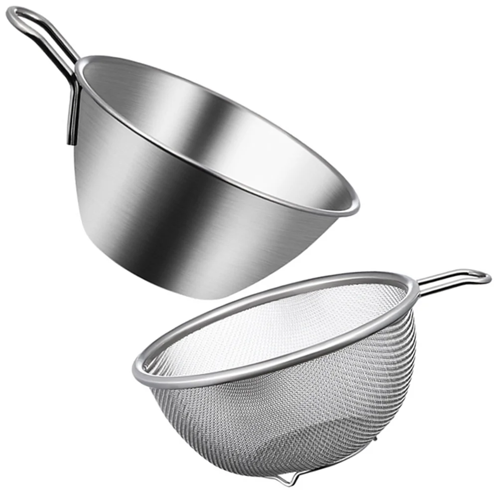 

Stainless Steel Colander Bowl Handle 15Cm Rice Washing Bowl Colander Fine Mesh Strainers