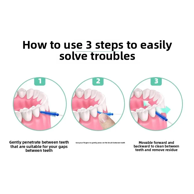 150/200pcs 치간 실리콘 브러쉬 치아 사이의 치과 이쑤시개 브러시 스레드 구강 청소 도구와 실리콘 이쑤시개