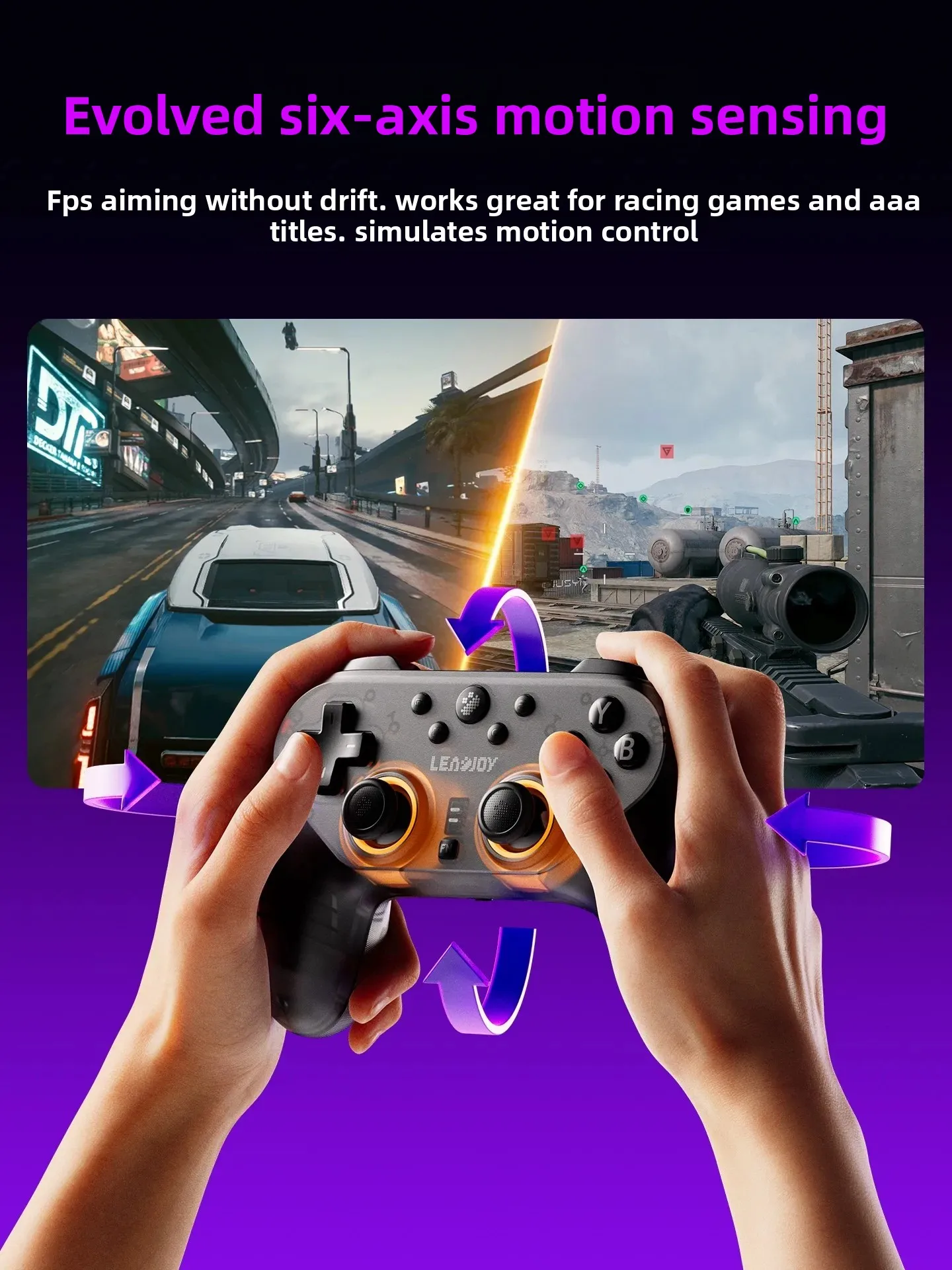 리드조이 세이버 플러스 게이밍 컨트롤러 무선 JS13 프로 TMR 조이스틱 1000Hz PC 게임패드 (스위치, 윈도우, 안드로이드, IOS, FPS 게임용)