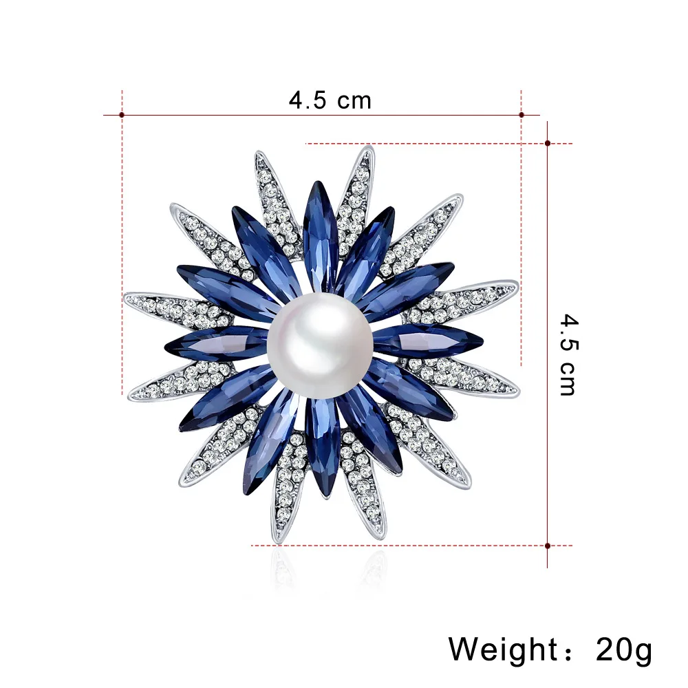 Flower Brooch Shiny Sunflower Brooch for Women Jewelry