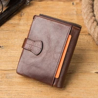 CONTACT'S Genuine Leather Short Wallets for Men Card Holders Coin Purses Money Clip High Quality Men's Wallet Male Bags Handbags 2