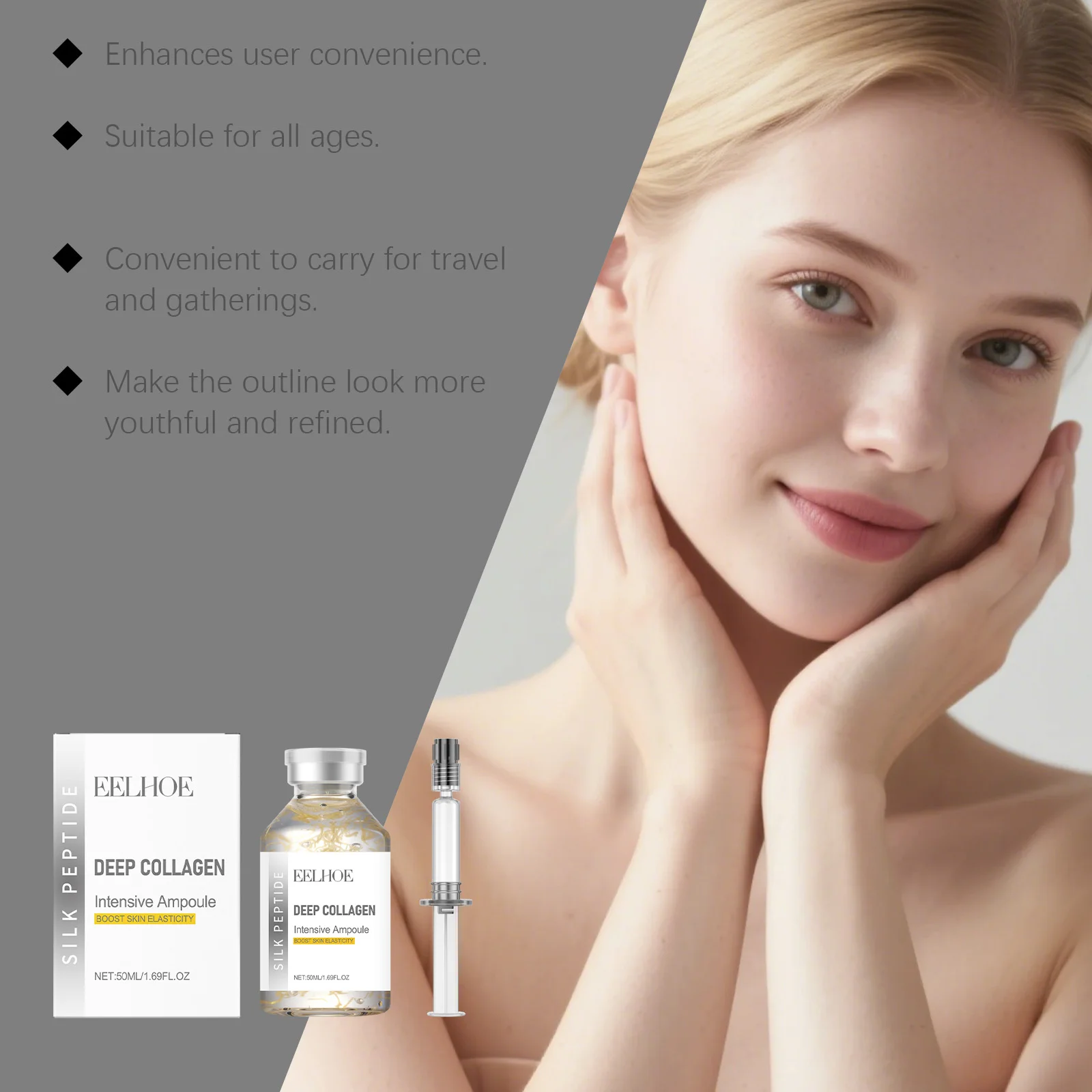 Seidenpeptid Intensiv-Lifting-Ampulle Tiefenwirksames Kollagen-Revitalisierungs-Essenz Gesichtsstraffendes Glättendes Anti-Aging-Serum S97Dd1Ebb94F840B08D4978Da9E2576A3V