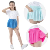 3-15 Years Girls Flowy Shorts Butterfly Shorts With Pocket 2-in-1 Athletic Running Shorts For Kids Active Workout Sports Tennis 1