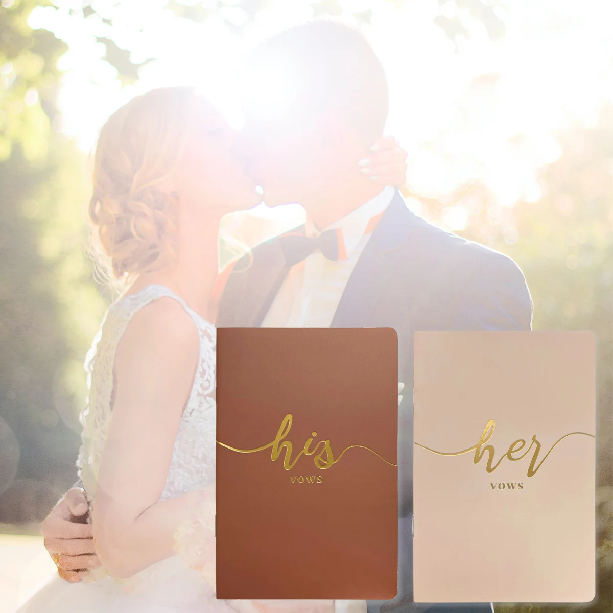 Wedding Vow Books Set Personalized Bride & Groom Notebook Wedding Ceremony Decor His & Hers wedding guest book