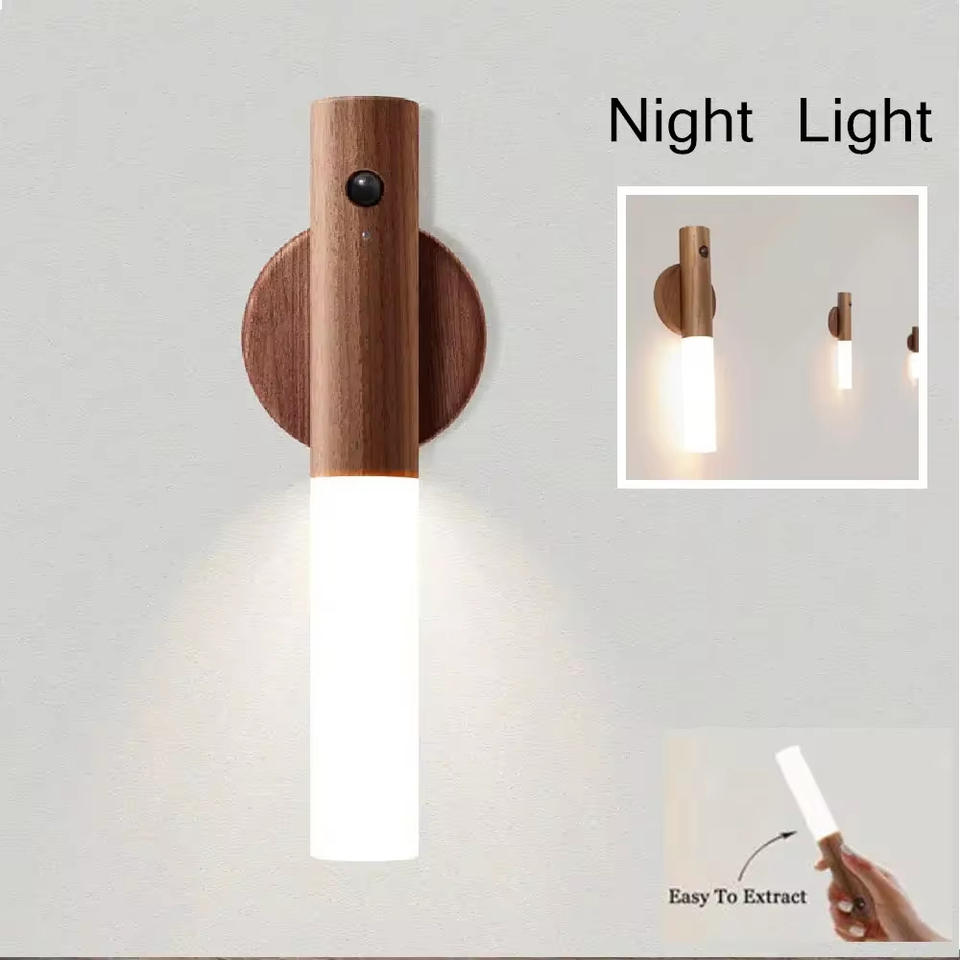 Led Magnetic Portable Lamp Charge Hallway Bedroom Wardrobe Table Stairwell Cabinet Night Light Motion Sensor Wall Light Indoor