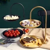 Double Layer Fruit Storage Tray Candy Snack Organizer Plate Nordic Family Party Dessert Rack Home Wedding Decoration 1