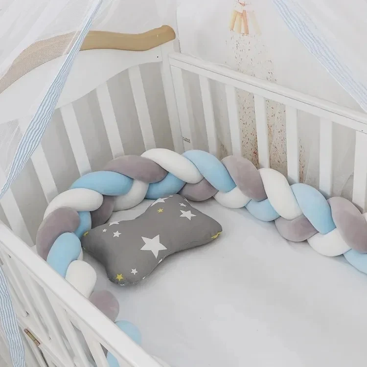 Baby Crib Protector Bed Braid Knot Cushion for Infant Kids 1/2/3/4M 3 Shares Toddler Baby Bed Bumpers In The Crib Newborn 2024 - 4