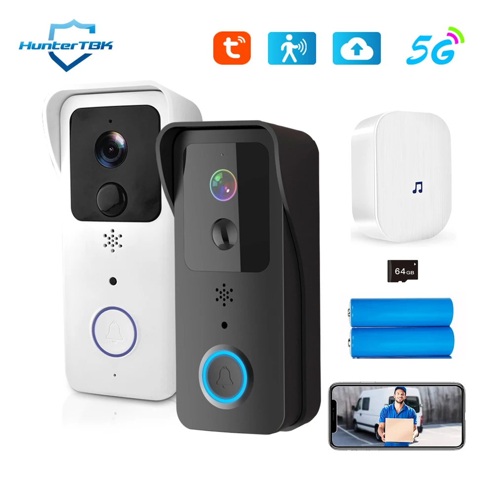 5G 2.4G WiFi Video Doorbell 1080P Tuya Smart Outdoor Wireless
