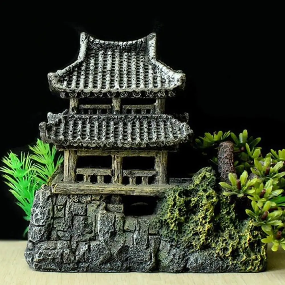 Landscape Decoration Aquarium Ornament Resin Simulation Fish Tank Ornament Fish Tank House Model Aquarium